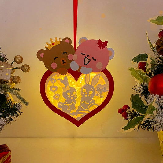 Rabbit – 3D Heart Bear Lantern File - Cricut File - VEKTOR KRAFT