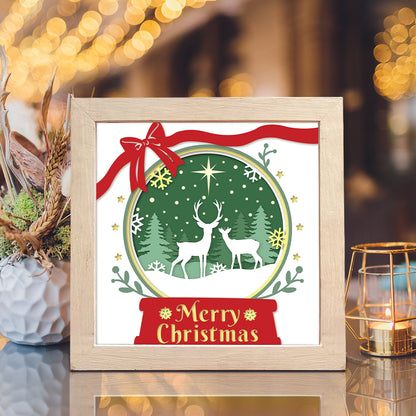 Merry Christmas Deer 3 – 3D Shadow Box SVG File for Cricut & Silhouette