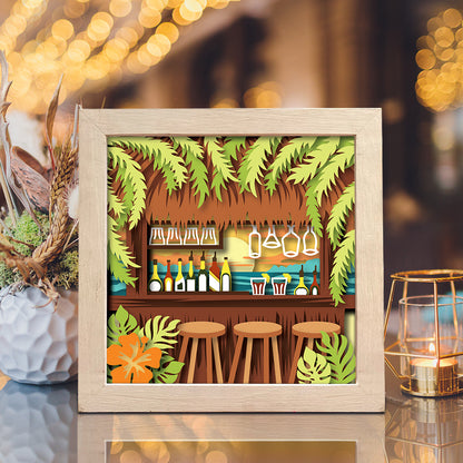 Beach Bar – 3D Shadow Box SVG File for Cricut & Silhouette