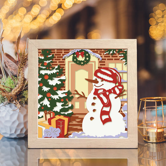 Christmas snowman 9 – 3D Christmas Paper Cut Shadow Box File - Cricut File - (8x8 inches) - VEKTOR KRAFT