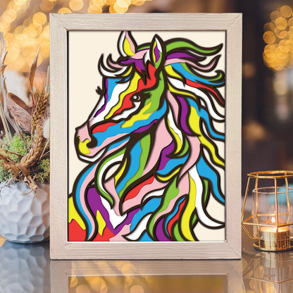 Colorful Horse – 3D Shadow Box SVG File for Cricut & Silhouette