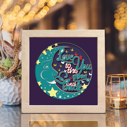 Love You To The Moon And Back – 3D Valentine Paper Cut Shadow Box File - Cricut File - (8x8 inches) - VEKTOR KRAFT