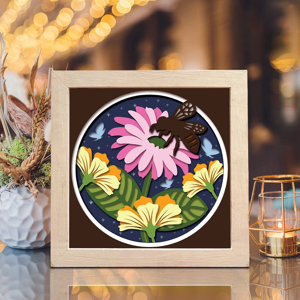 Honey Bee 2 – 3D Shadow Box SVG File for Cricut & Silhouette