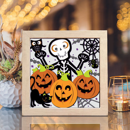Pumpkin Skeleton – 3D Shadow Box SVG File for Cricut & Silhouette