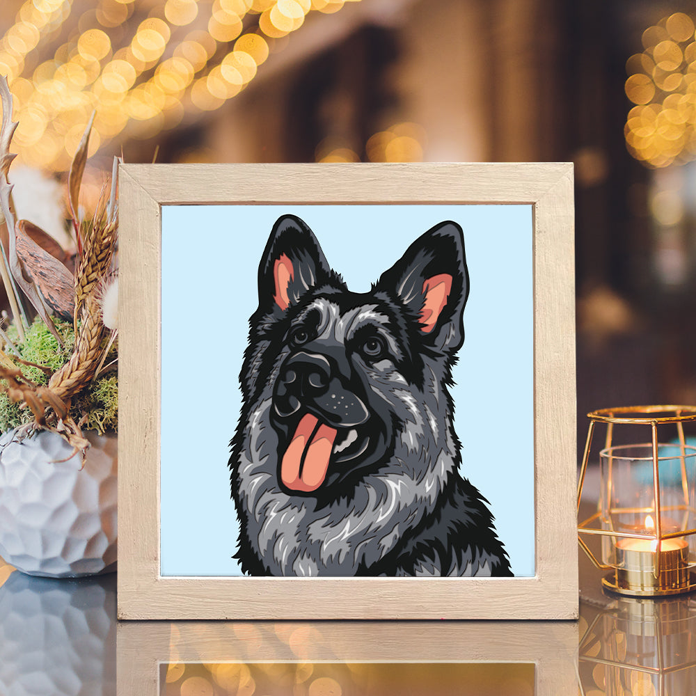 German Shepherd Dog – 3D Shadow Box SVG File for Cricut & Silhouette