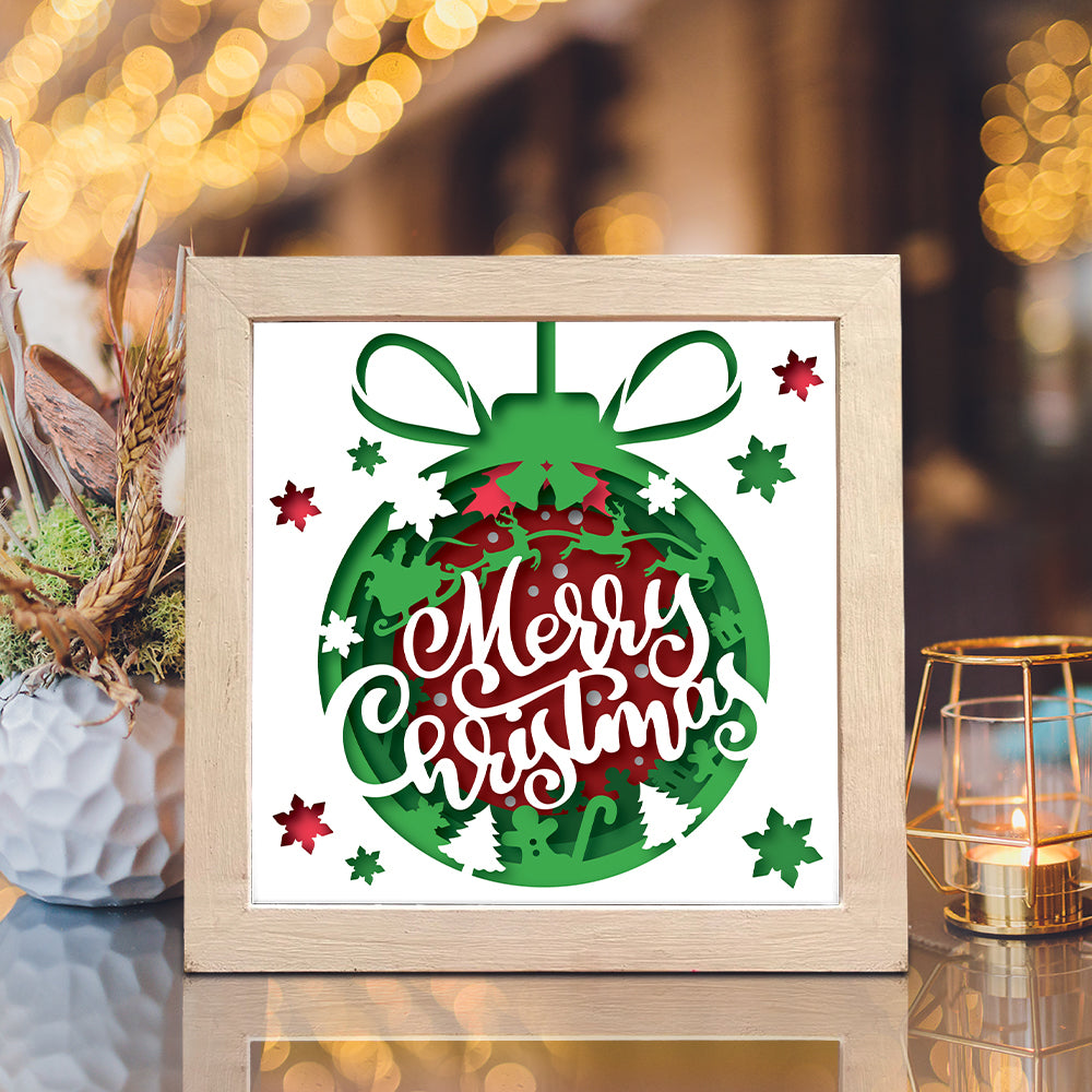 Happy Christmas – 3D Shadow Box SVG File for Cricut & Silhouette