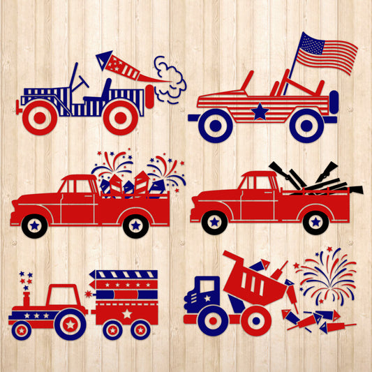 Happy 4th Of July Truck - Cricut File - VEKTOR KRAFT