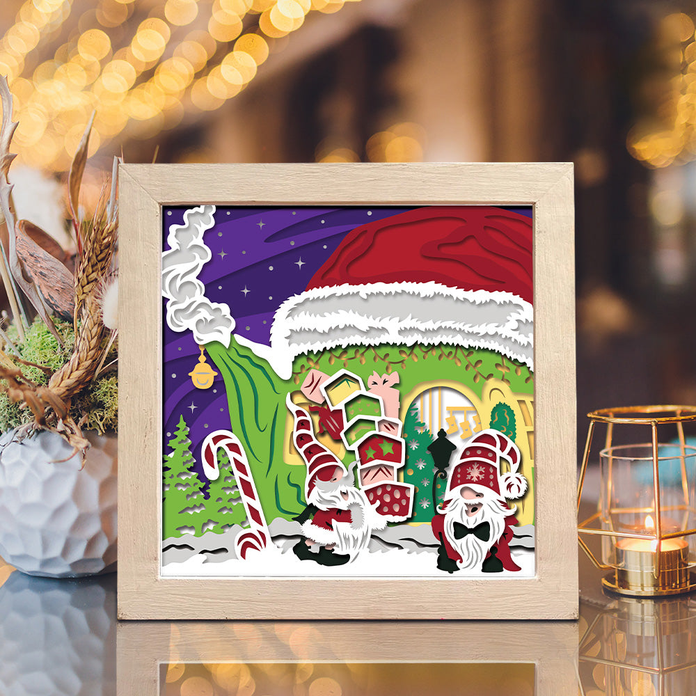 Christmas Gnome 9 – 3D Shadow Box SVG File for Cricut & Silhouette