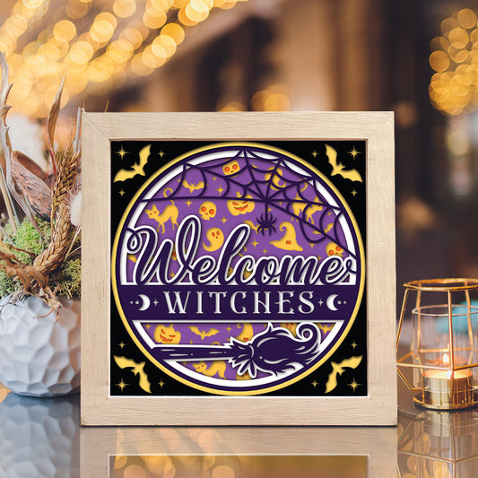 Welcome Halloween – 3D Halloween Paper Cut Shadow Box File - Cricut File - (8x8 inches) - VEKTOR KRAFT