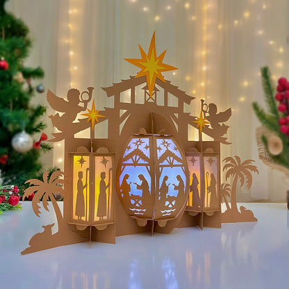 Nativity Scene 3 - 3D Christmas Lantern File - Cricut File  - VEKTOR KRAFT
