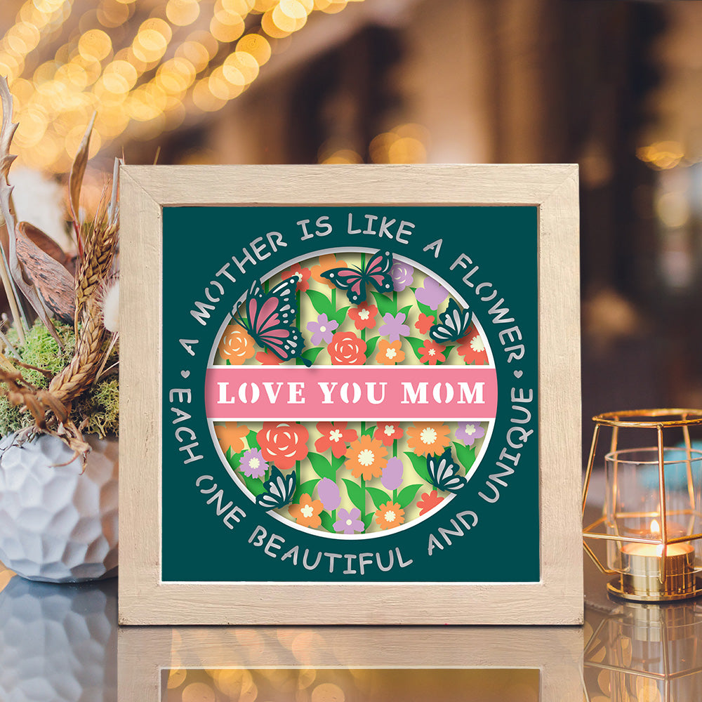 Love You Mom 3 – 3D Shadow Box SVG File for Cricut & Silhouette