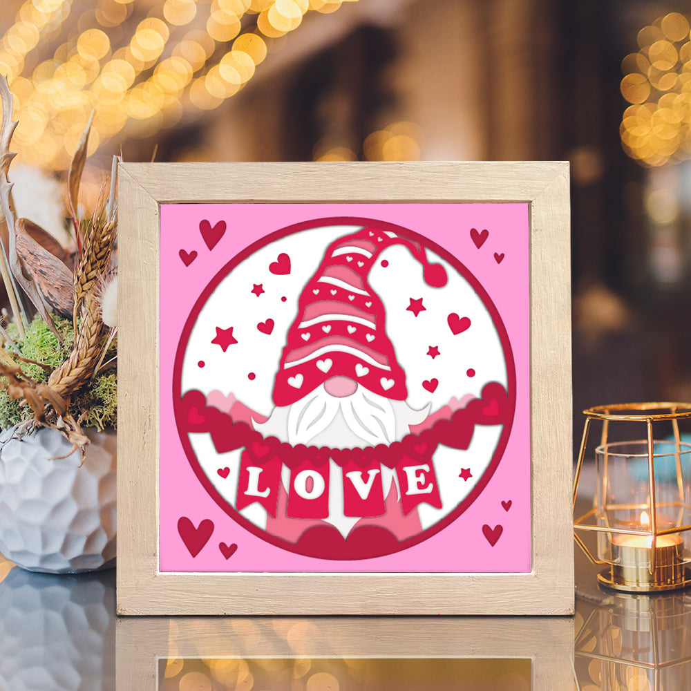 Gnome Love 5 – 3D Shadow Box SVG File for Cricut & Silhouette