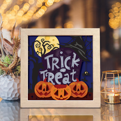 Trick Or Treat 2 – 3D Halloween Paper Cut Shadow Box File - Cricut File - (8x8 inches) - VEKTOR KRAFT