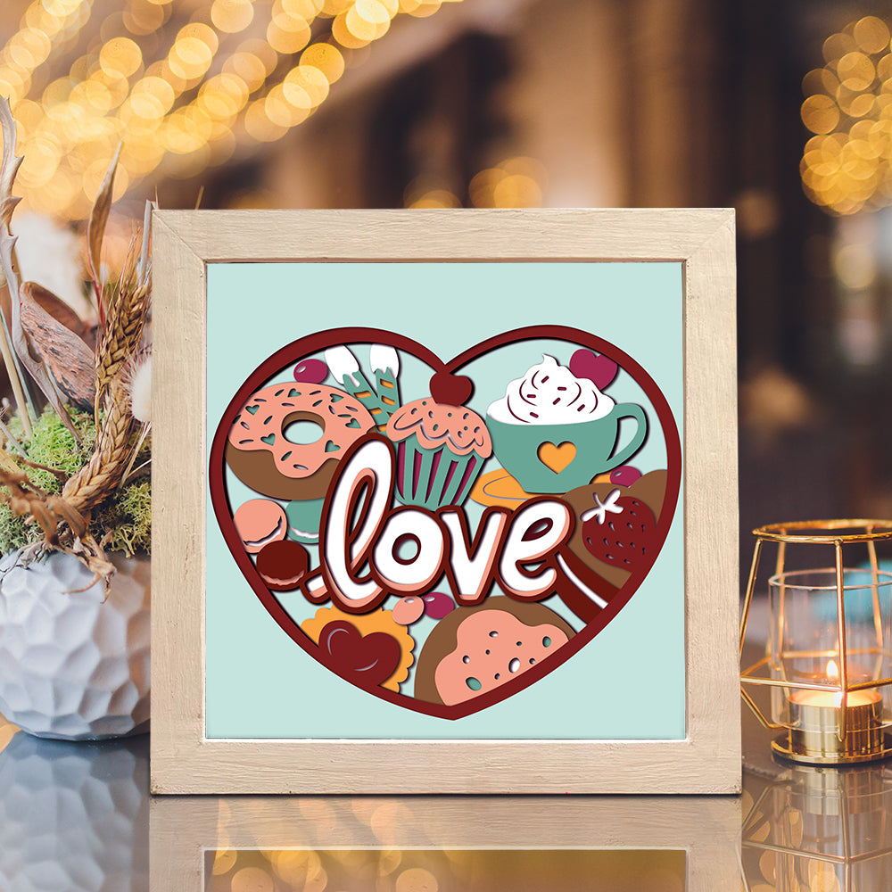 Cake Love – 3D Shadow Box SVG File for Cricut & Silhouette