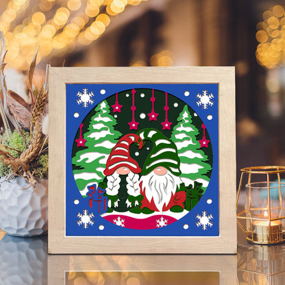 Gnome couple – 3D Shadow Box SVG File for Cricut & Silhouette