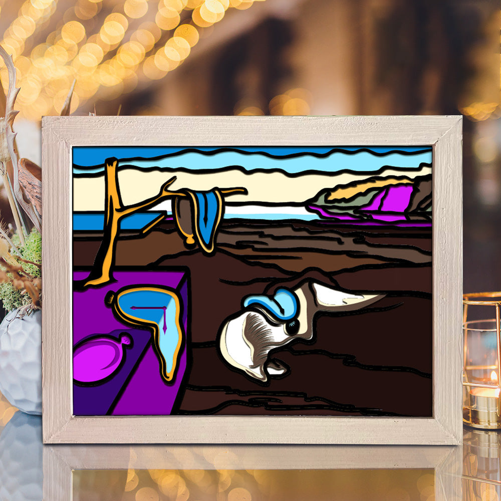 Persistence of Memory – 3D Shadow Box SVG File for Cricut & Silhouette