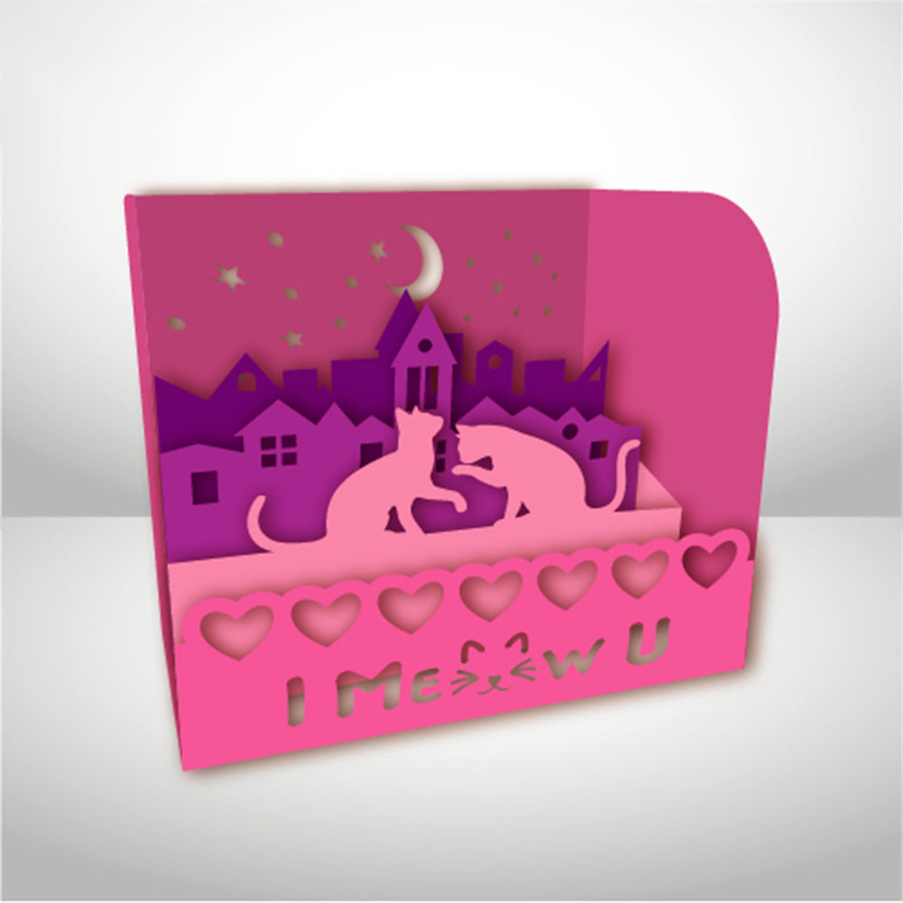 Cat Couple – 3D Pop-Up Card SVG File for Cricut & Silhouette
