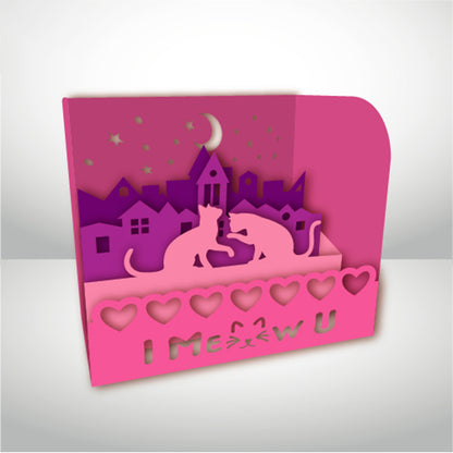 Cat Couple – 3D Pop-Up Card SVG File for Cricut & Silhouette