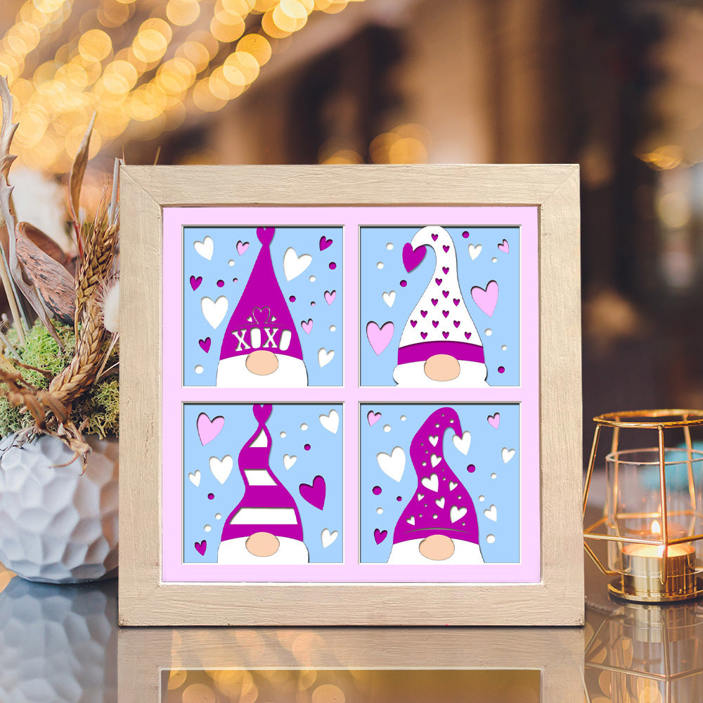 Gnome Love 7 – 3D Shadow Box SVG File for Cricut & Silhouette