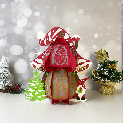 Mushroom Xmas 3 - 3D Christmas Lantern File - Cricut File  - VEKTOR KRAFT