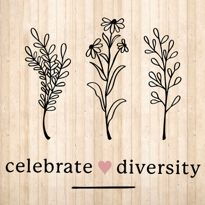 Celebrate Diversity Flowers – 3D Lightbox SVG File for Cricut & Silhouette