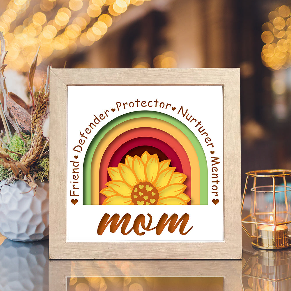 Rainbow Mom – 3D Shadow Box SVG File for Cricut & Silhouette