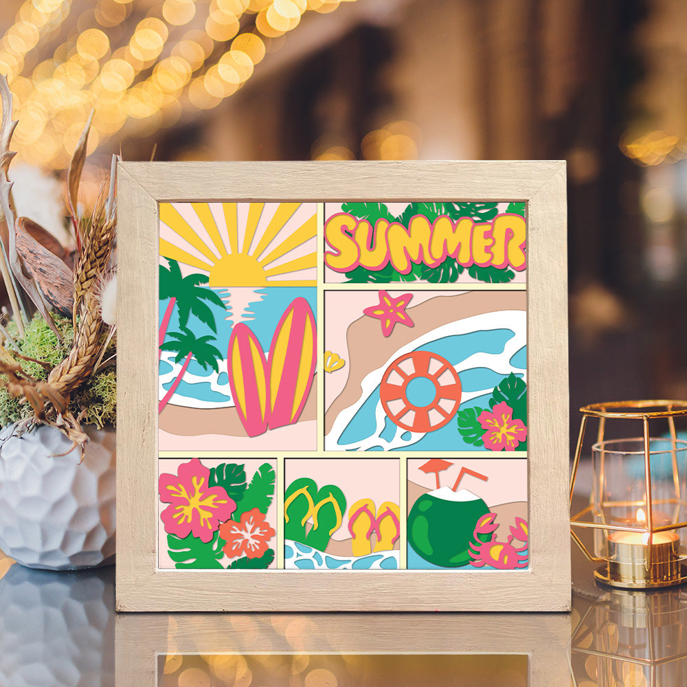 Summer Time – 3D Shadow Box SVG File for Cricut & Silhouette
