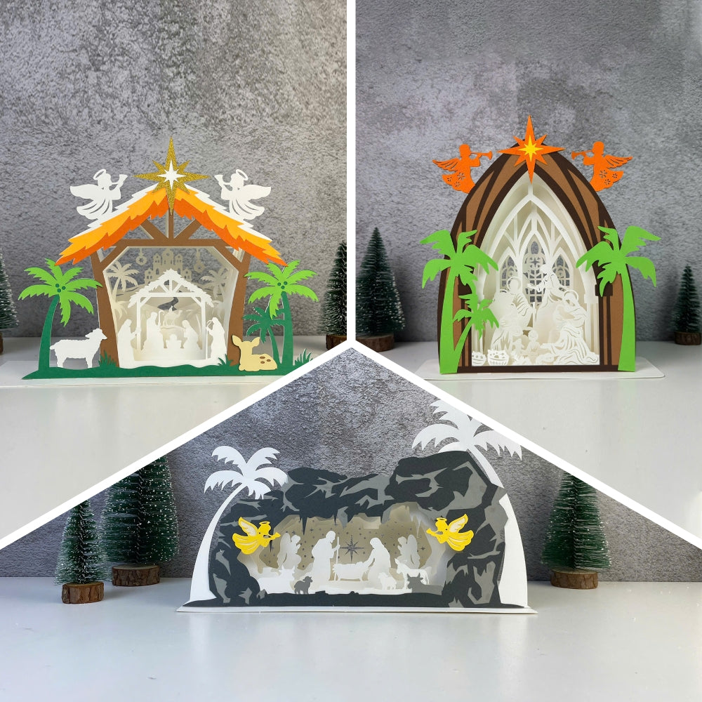 Pack 3 Nativity – 3D Pop-Up Card SVG File for Cricut & Silhouette