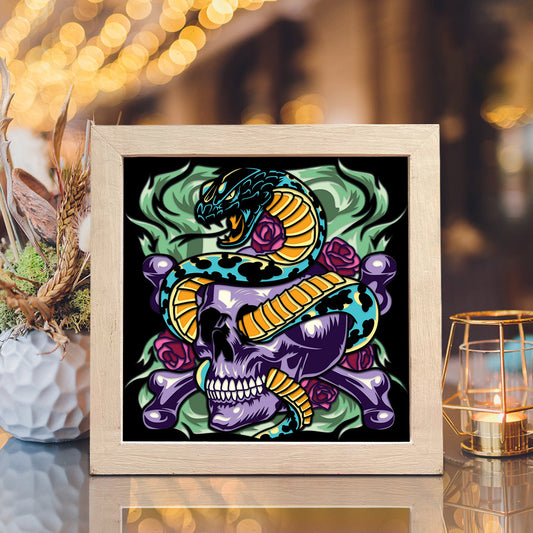 Skull Snake – 3D Halloween Paper Cut Shadow Box File - Cricut File - (8x8 inches) - VEKTOR KRAFT