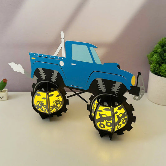 Monster Truck - 3D Paper Cut Lantern File  - Cricut File  - VEKTOR KRAFT
