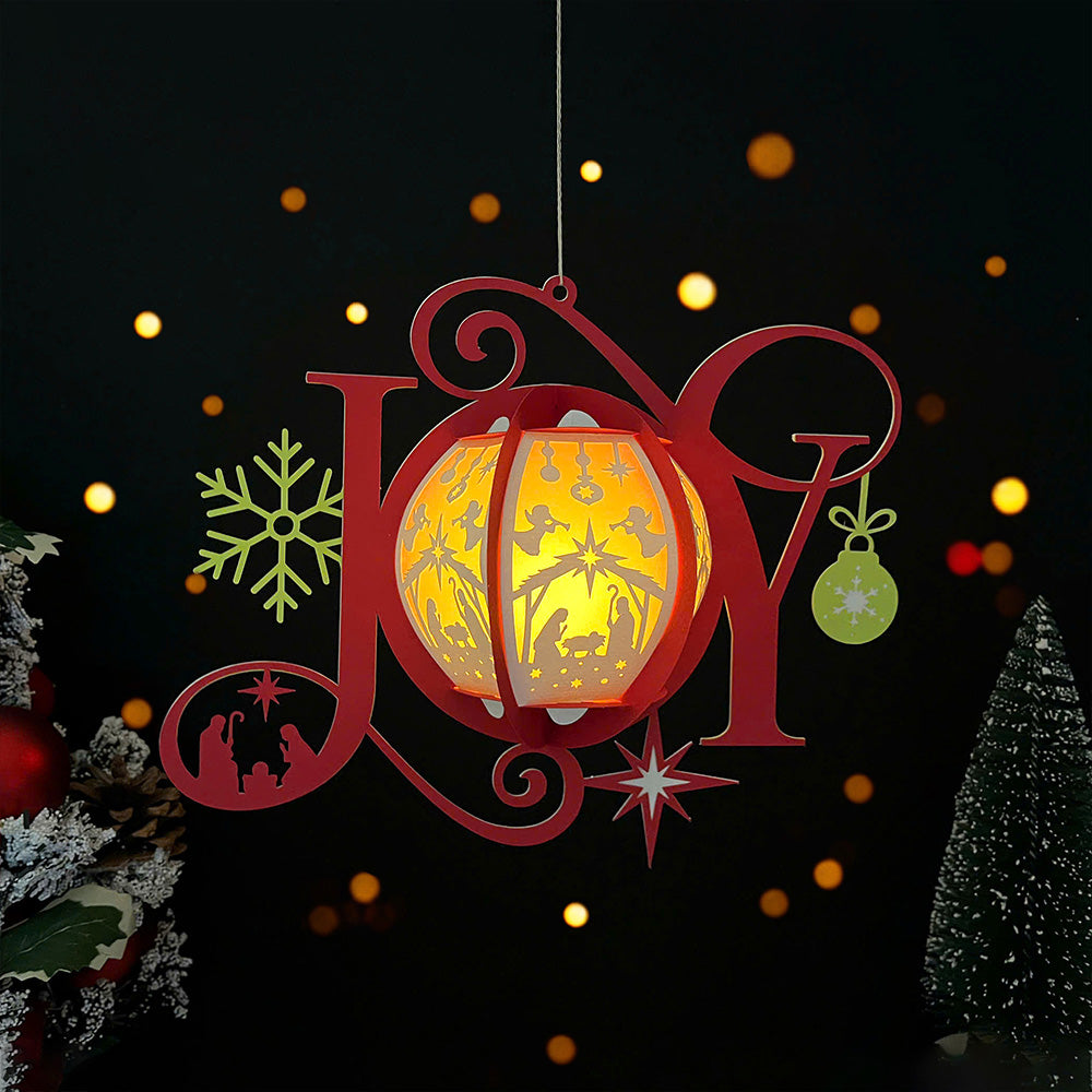 JOY - 3D Christmas Lantern File - Cricut File  - VEKTOR KRAFT