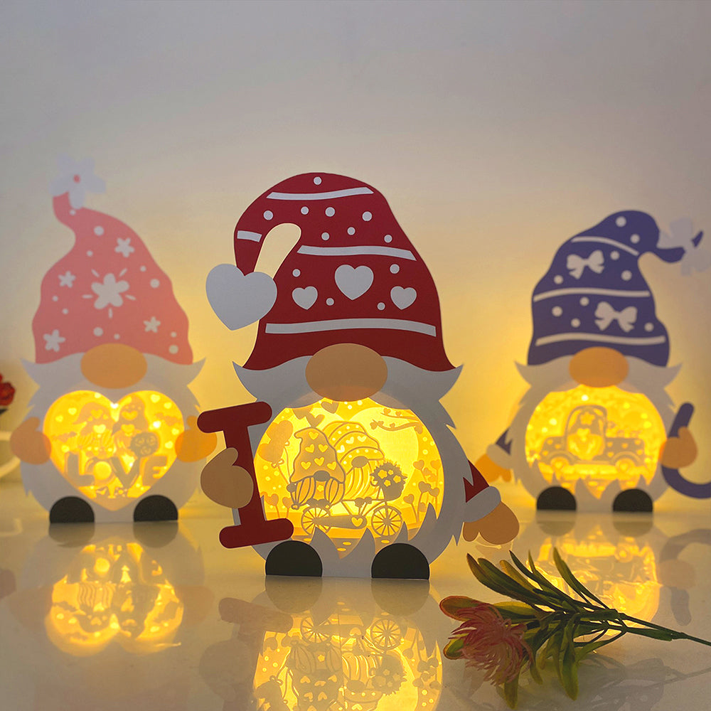 Pack 3 Gnome Love  – 3D Gnome Love Box File - Cricut File - VEKTOR KRAFT