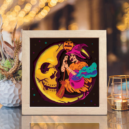 Moon witch – 3D Shadow Box SVG File for Cricut & Silhouette