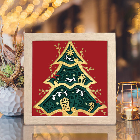 Christmas Tree – 3D Christmas Paper Cut Shadow Box File - Cricut File - (8x8 inches) - VEKTOR KRAFT