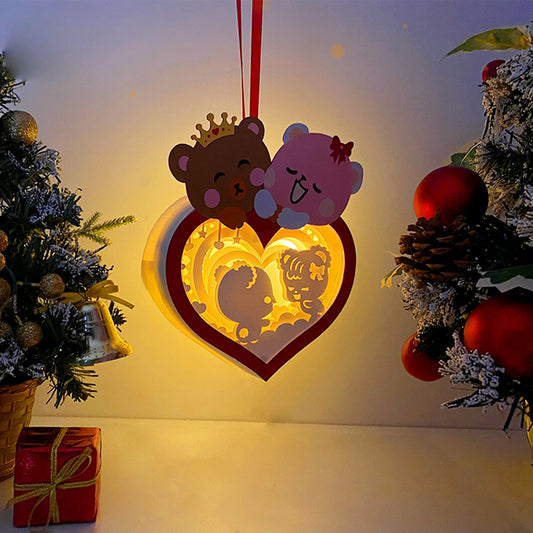 Bear – 3D Heart Bear Lantern File - Cricut File - VEKTOR KRAFT