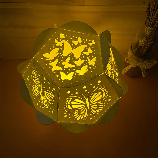 Butterfly - 3D Pentagon Lantern File - Cricut File - VEKTOR KRAFT
