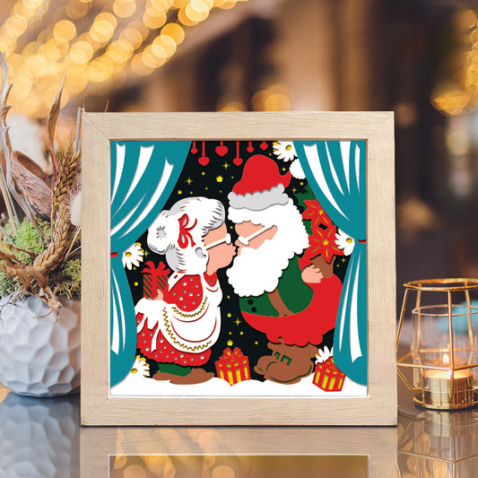 Christmas Couple – 3D Christmas Paper Cut Shadow Box File - Cricut File - (8x8 inches) - VEKTOR KRAFT