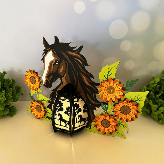 Horse 1 - 3D Animal Paper Cut Lantern File  - Cricut File  - VEKTOR KRAFT