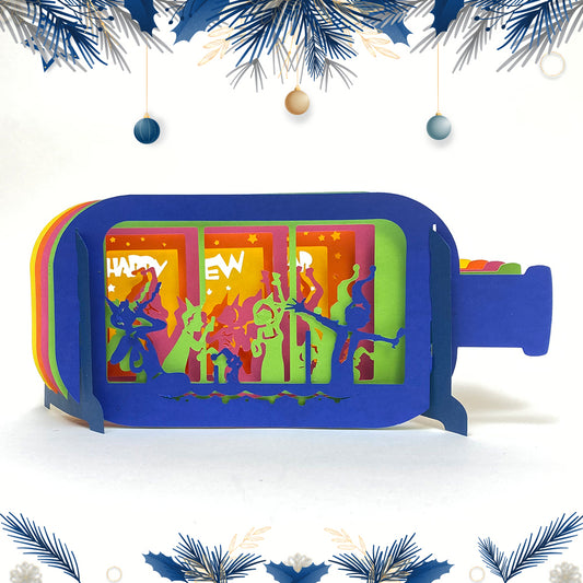 Happy New Year – 3D Pop-up Bottle File - Cricut File - VEKTOR KRAFT