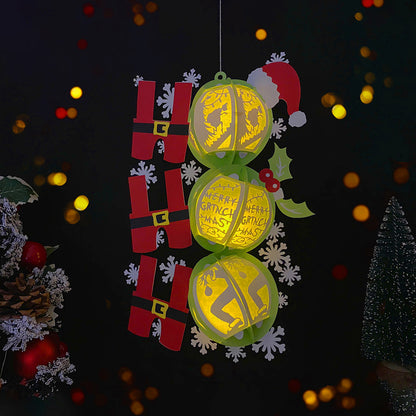HO HO HO - 3D Christmas Lantern File - Cricut File  - VEKTOR KRAFT