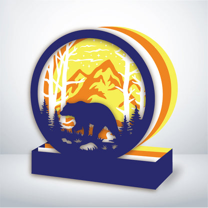 Bear In The Forest – 3D Pop-Up Card SVG File for Cricut & Silhouette