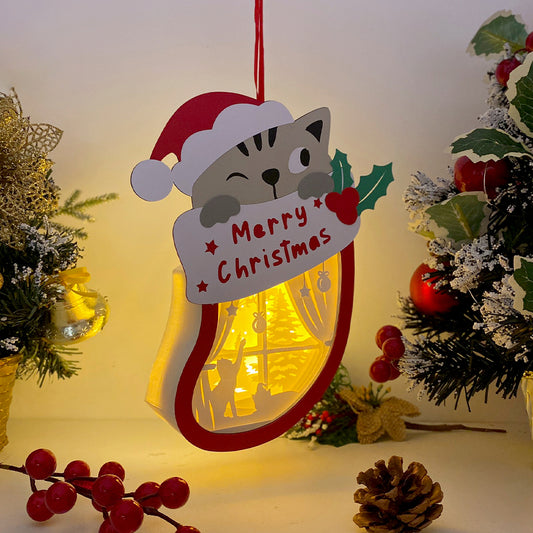 Christmas Cat – 3D Box SVG File for Cricut & Silhouette