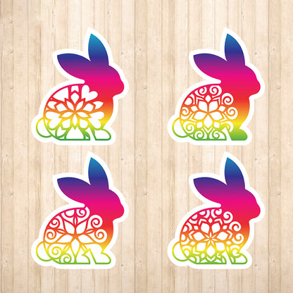 Bunny Spectrum Stickers – 3D Lightbox SVG File for Cricut & Silhouette
