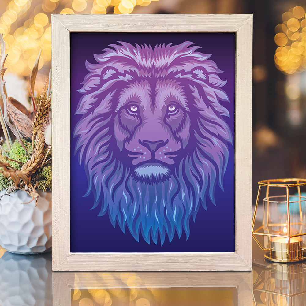 Lion Portrait 1 – 3D Lightbox SVG File for Cricut & Silhouette