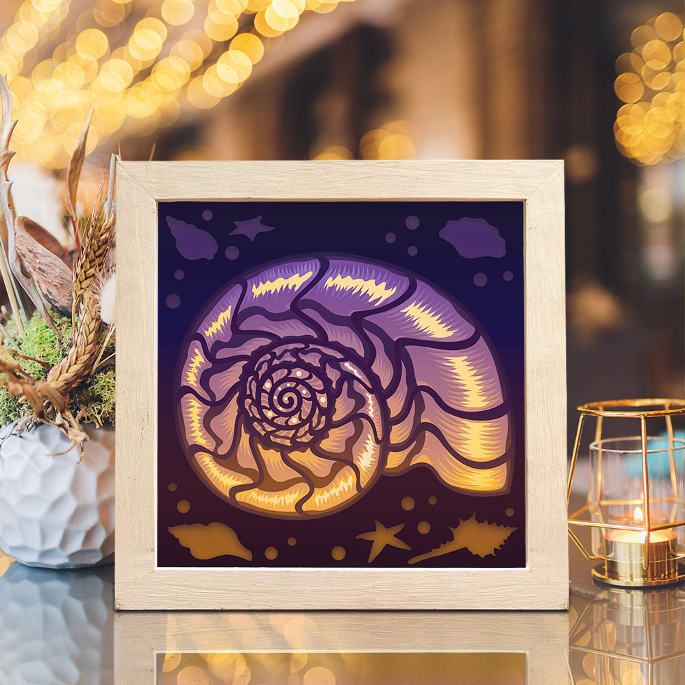 Conch – 3D Lightbox SVG File for Cricut & Silhouette