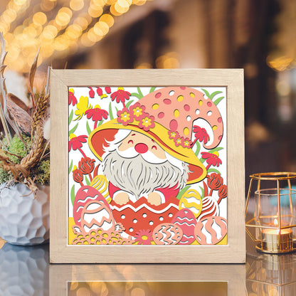 Gnome And Easter Eggs – 3D Shadow Box SVG File for Cricut & Silhouette