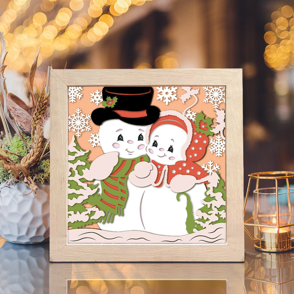 Snowman – 3D Shadow Box SVG File for Cricut & Silhouette