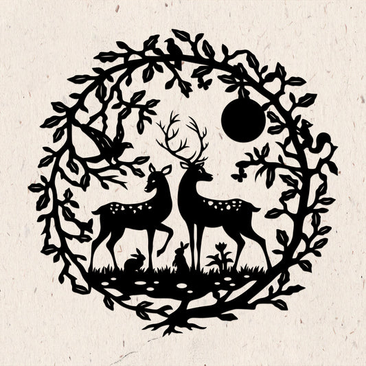 Romantic Deer – Kirigami - Cricut File - VEKTOR KRAFT