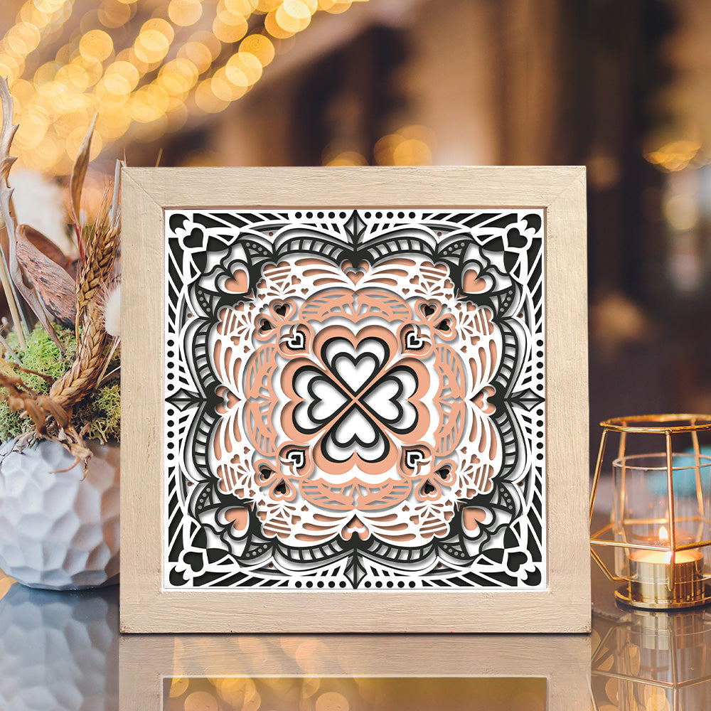 Heart Mandala 3 – 3D Shadow Box SVG File for Cricut & Silhouette