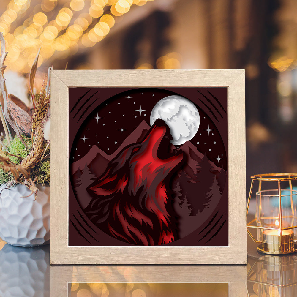 Wolf 3 – 3D Shadow Box SVG File for Cricut & Silhouette